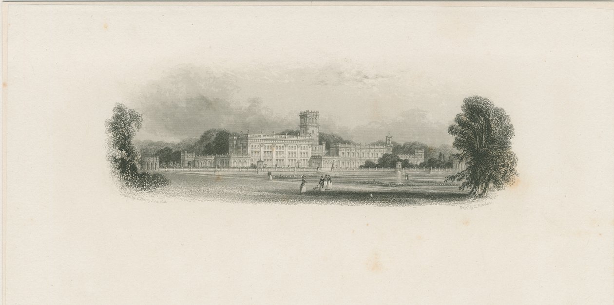 Trentham Hall by Edward Francis Finden