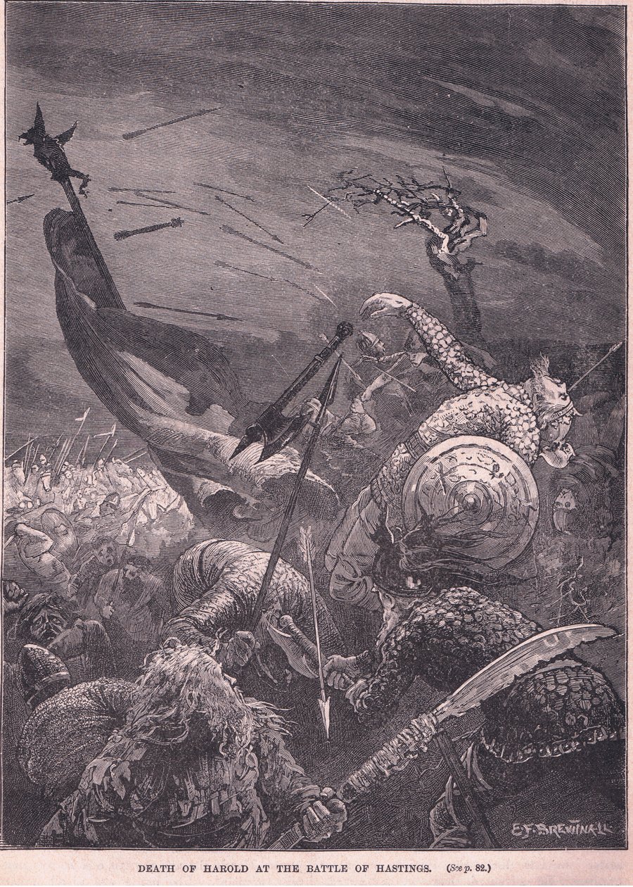 Death of Harold at the Battle of Hastings AD 1066 by Edward Frederick Brewtnall