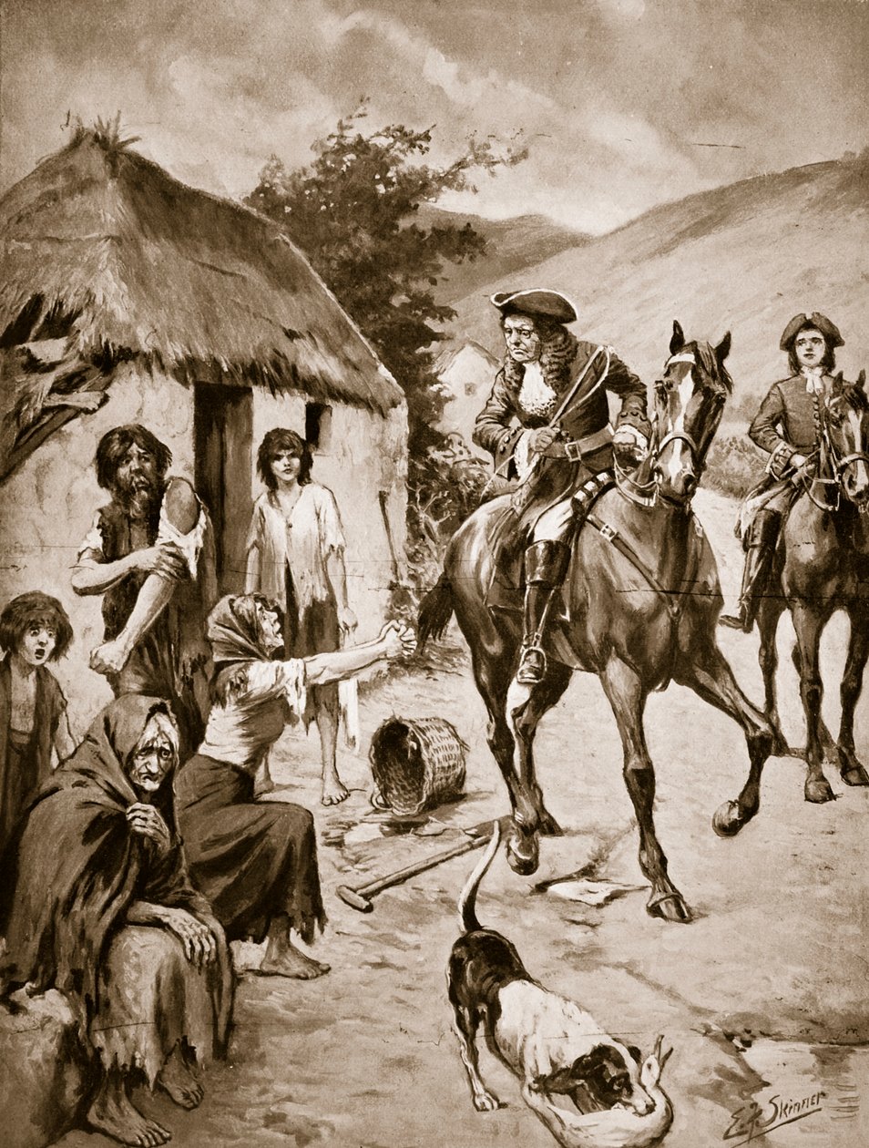 Irish life, c.1710, illustration from 