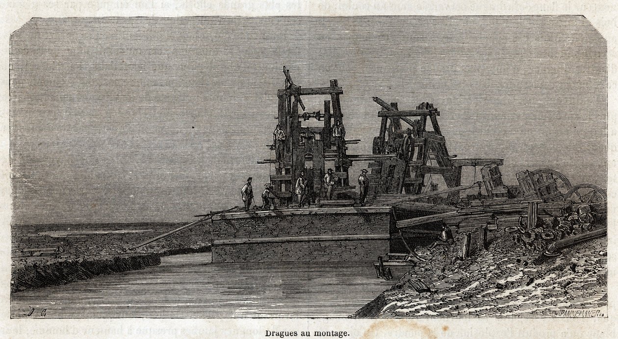 Dredges on the Suez Canal by Edward Grenet