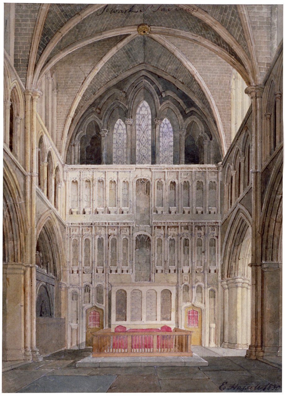 Interior view looking towards the altar, St Saviour
