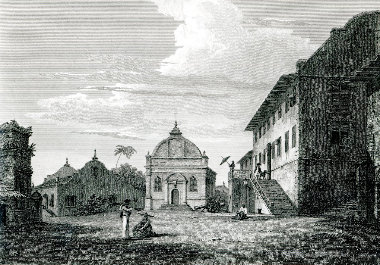 Government House at Malacca, engraved by George Cooke by Edward Hawke Locker