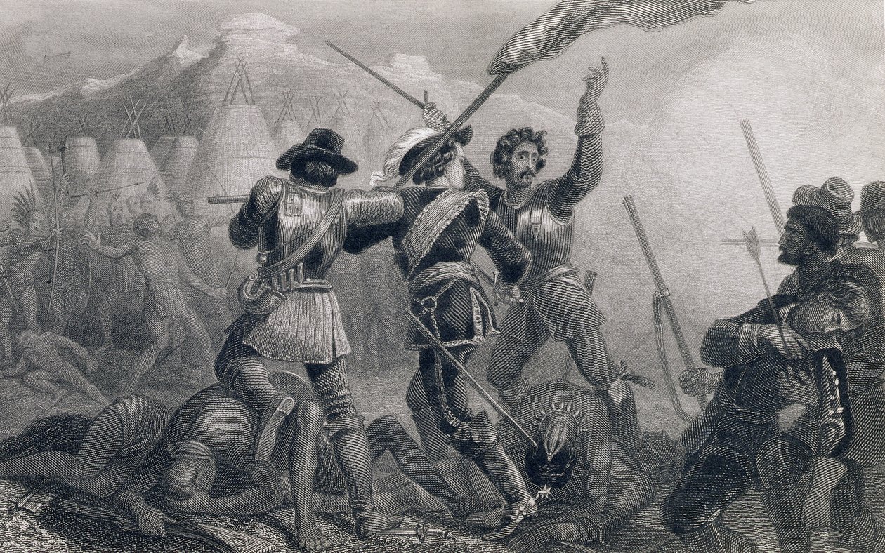 The Pequod War, 1636 (from 'The History of the United States', Vol. I ...