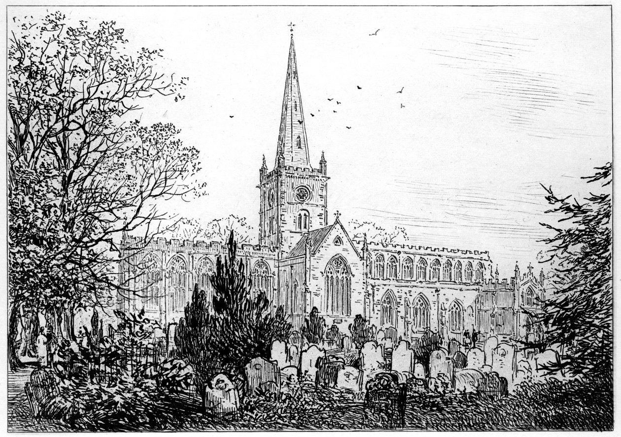 Stratford Church as Seen from the North, Stratford-upon-Avon, Warwickshire by Edward Hull