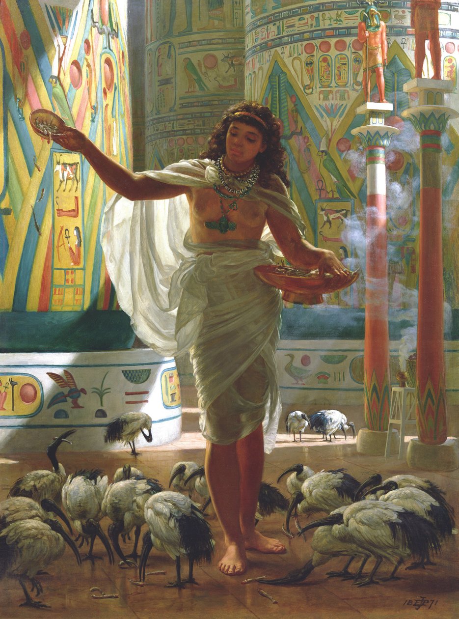 Feeding the Sacred Ibis in the Halls of Karnac by Edward John Poynter