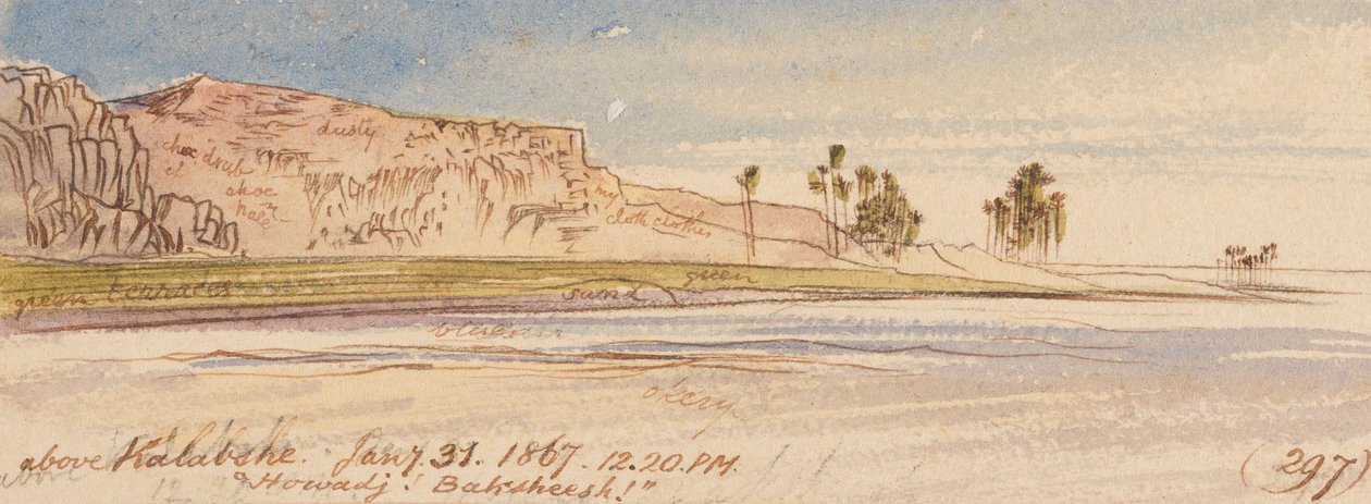Above Kalabashe; 12:20 P.M., 31 Jan. 1867 (297) by Edward Lear
