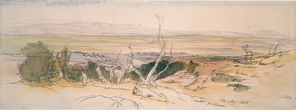Baalbek from Lebanon by Edward Lear