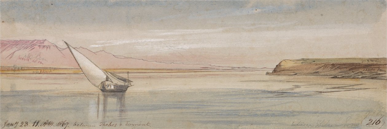 Between Thebes and Erment by Edward Lear