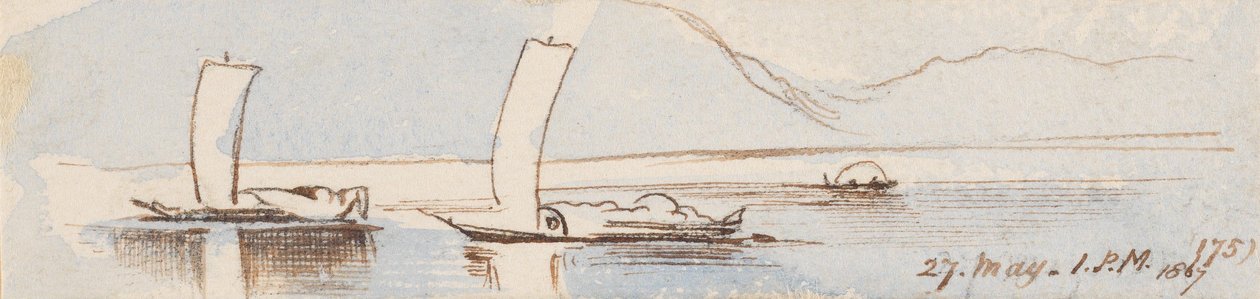 Boats, 1:00 P.M., 27 May 1867 (175) by Edward Lear