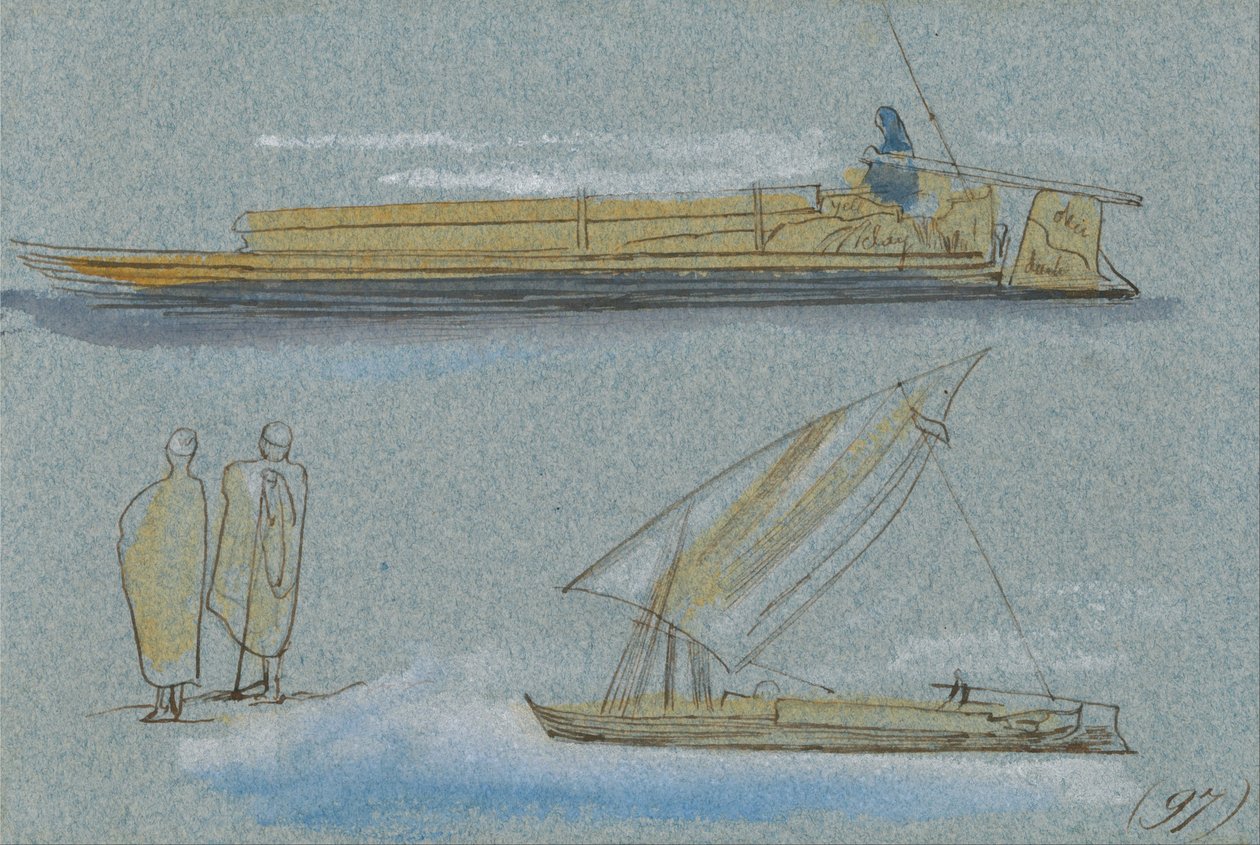 Boats on the Nile by Edward Lear