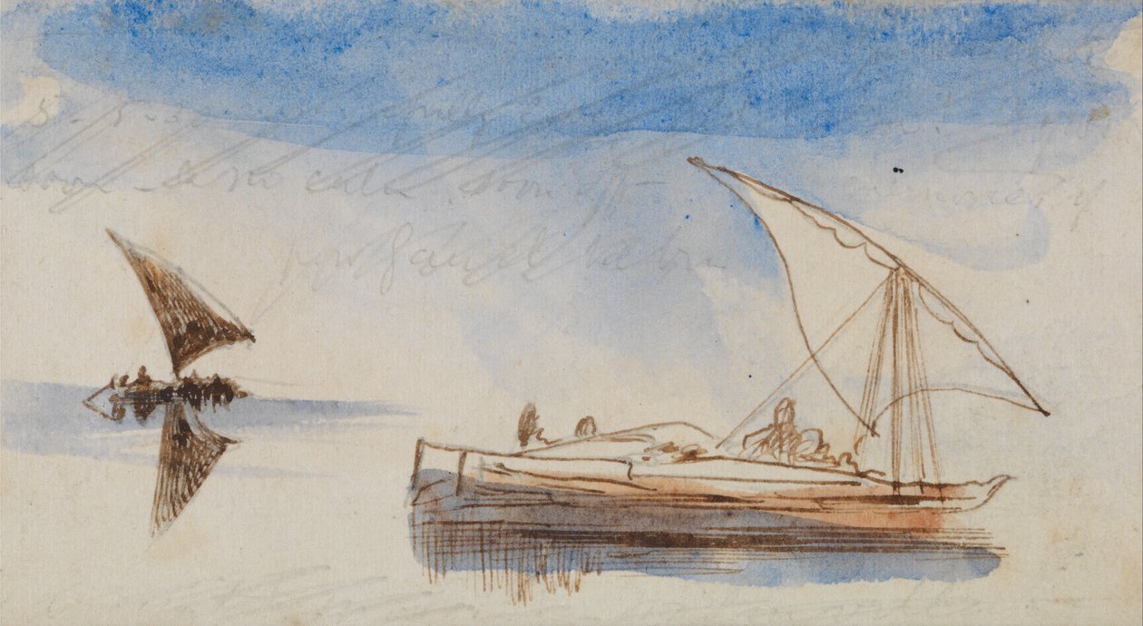 Boats on the Nile by Edward Lear