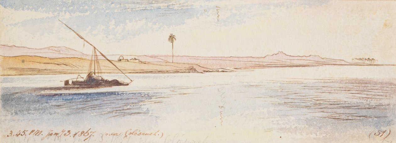 Near Colosaneh; 3:45 P.M., 3 Jan. 1867 (51) by Edward Lear