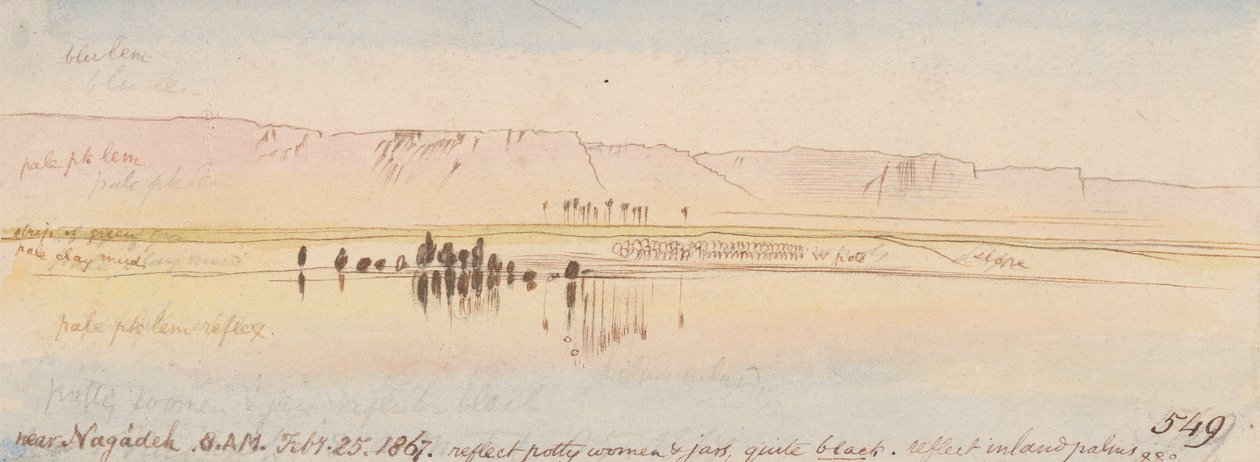 Near Negadeh; 8:00 A.M., 25 Feb. 1867 by Edward Lear