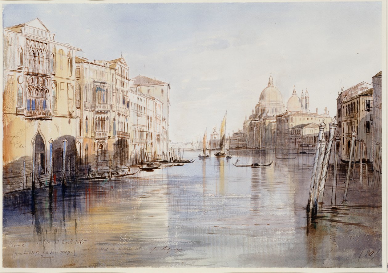 The Grand Canal, with Santa Maria Della Salute, Venice, Italy by Edward Lear