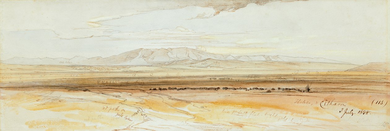 Two Views of Thebes by Edward Lear