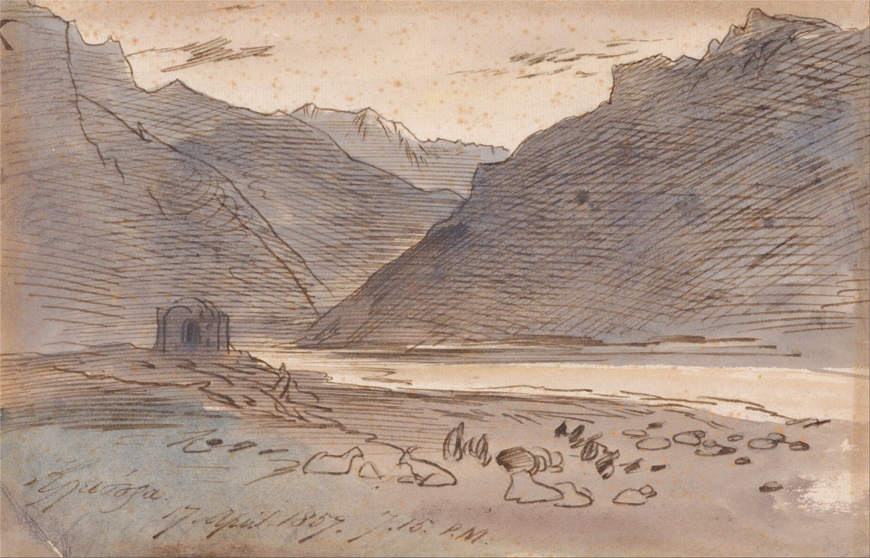 Vjose, 7:15 p.m. 17 April 1857 by Edward Lear