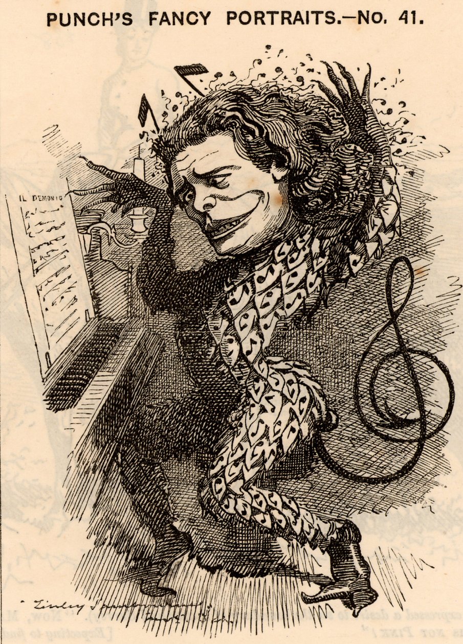 Anton Rubinstein, Russian pianist, composer and conductor, founder of the St Petersburg Conservatoire by Edward Linley Sambourne