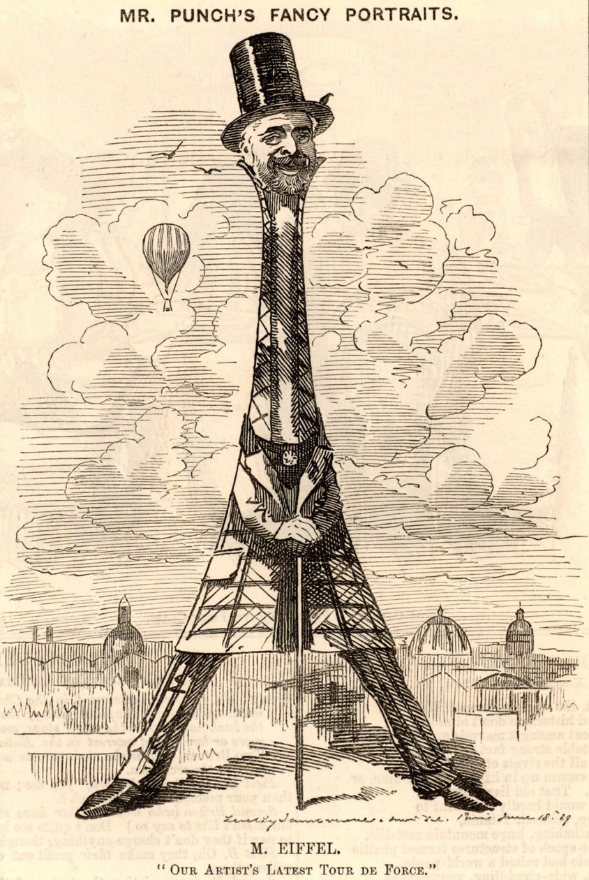 Caricature of Gustave Eiffel by Edward Linley Sambourne
