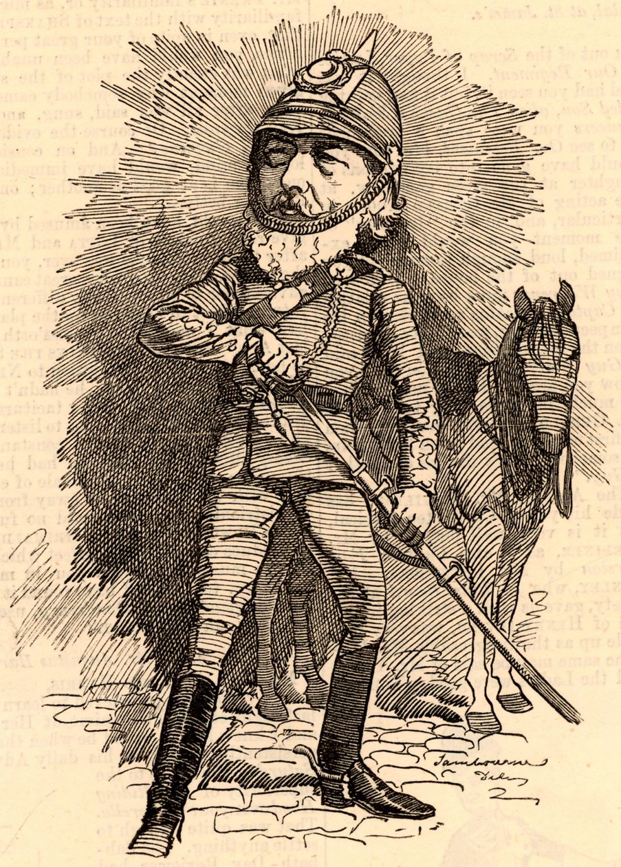 Frederick Lord Leighton in military uniform by Edward Linley Sambourne
