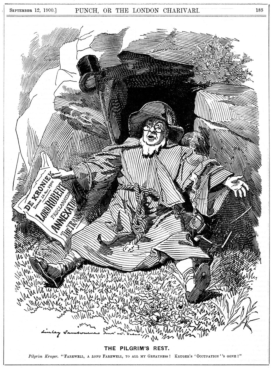 The Pilgrims Rest, caricature of Paul Kruger, South African politician, 1900 by Edward Linley Sambourne