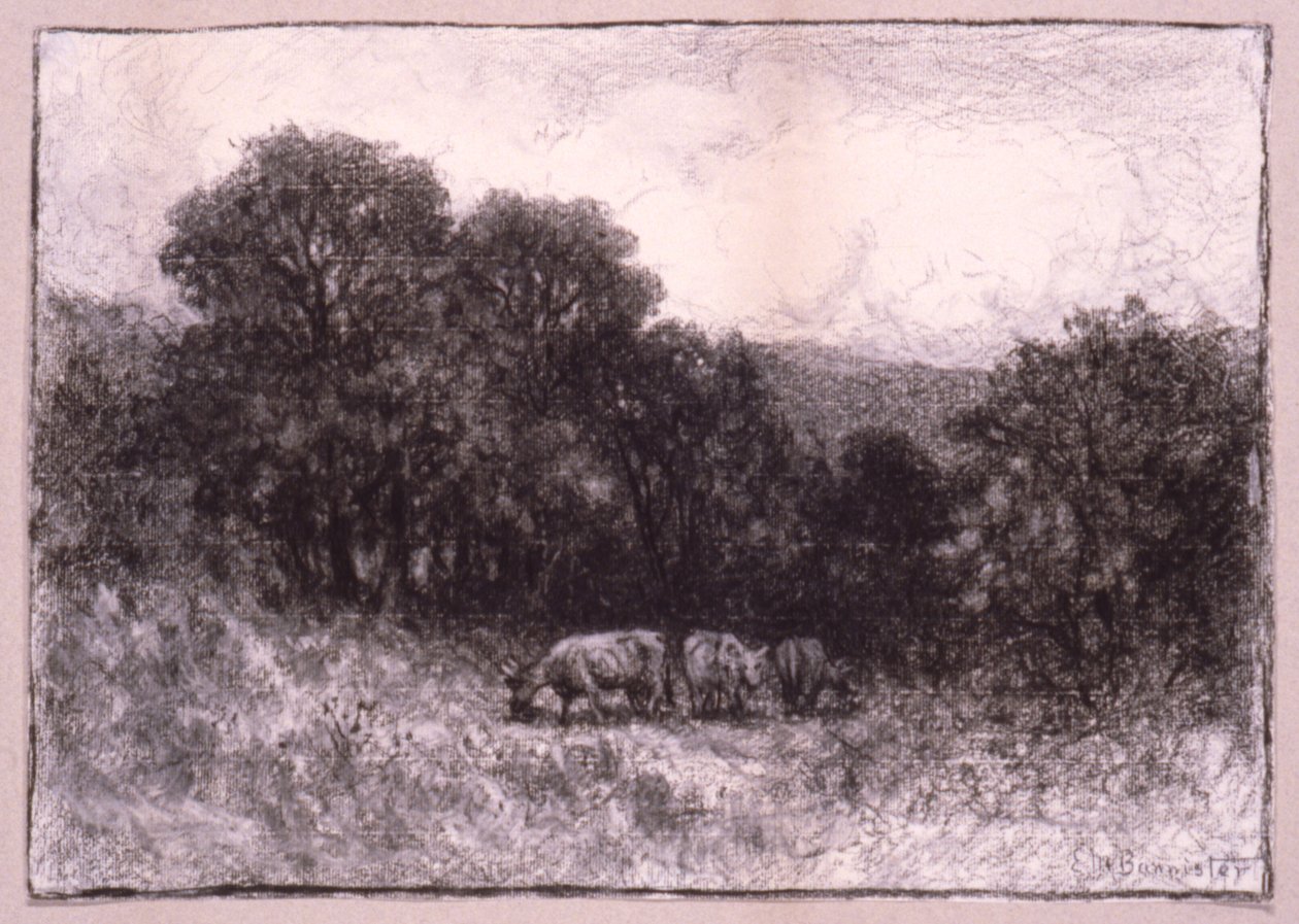Landscape with Three Cows by Edward Mitchell Bannister