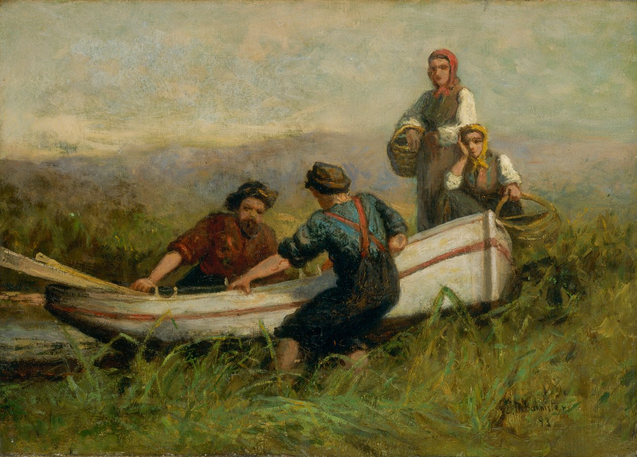 People Near Boat, 1893 by Edward Mitchell Bannister