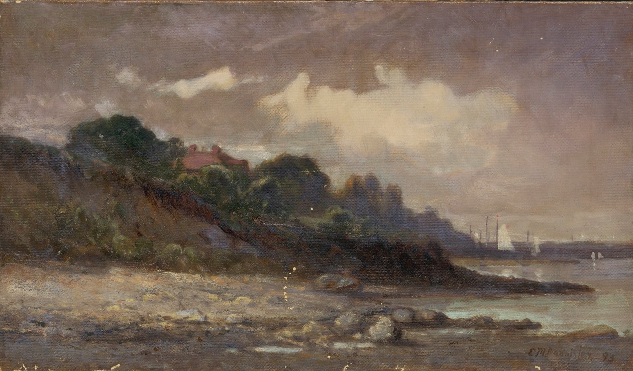 Shoreline with Sailboats and Roof by Edward Mitchell Bannister