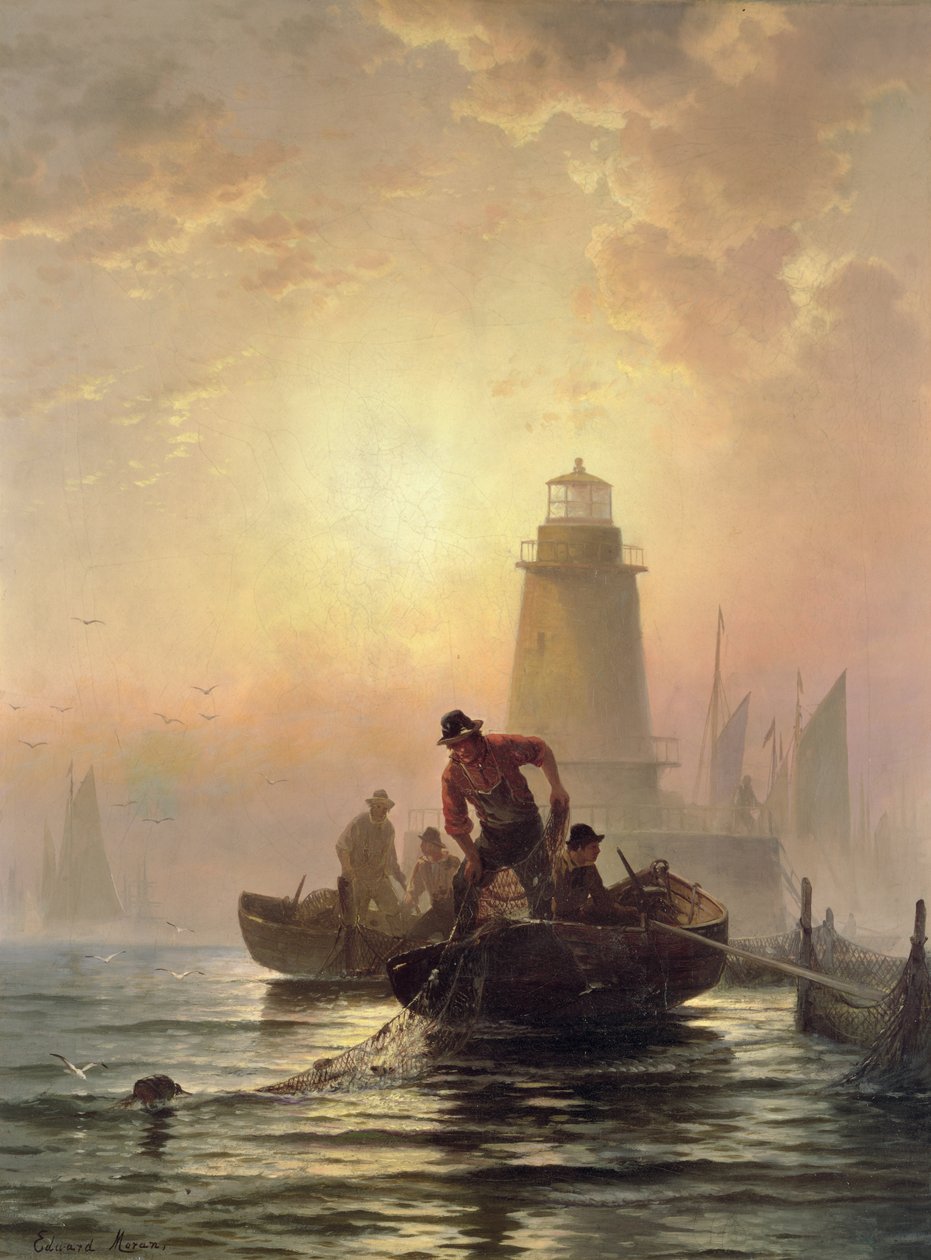 Fish Pond, Orient Bay, Long Island by Edward Moran