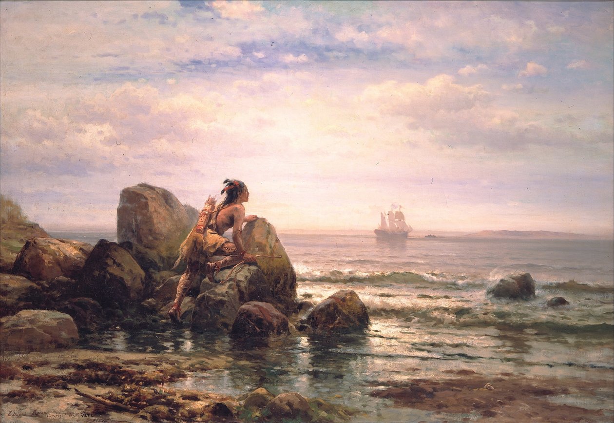 Henrik Hudson entering New York Harbor, September 11, 1609 by Edward Moran