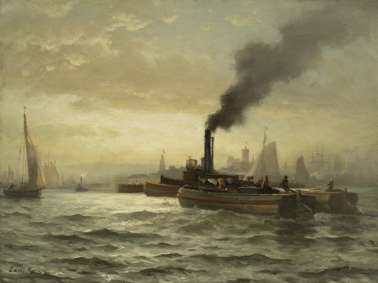 New York Harbor, N.Y.C, 1880 by Edward Moran