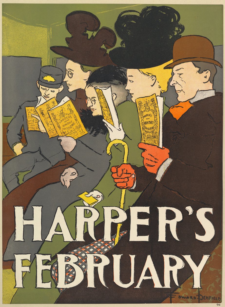Harpers New Monthly Magazine, February 1896 by Edward Penfield