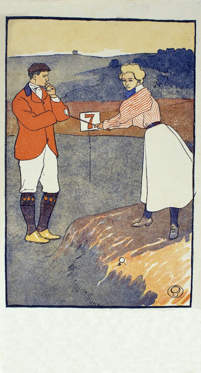 September (detail) from 1931 Golfing Calendar, published 1931 by Edward Penfield
