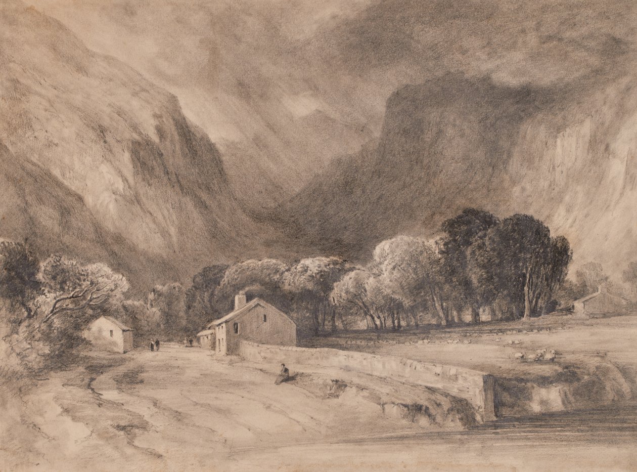 Landscape with mountains by Edward Pretty