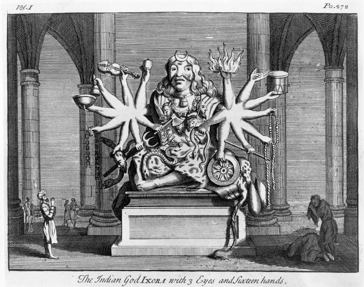 The Indian God Ixora with 3 Eyes and Sixteen Hands, c.1780 by Edward Rooker