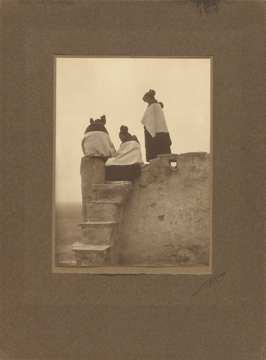 Hopi, Watching the Dancers by Edward S. Curtis
