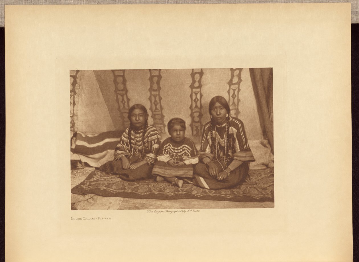 In the Lodge - Piegan by Edward S. Curtis