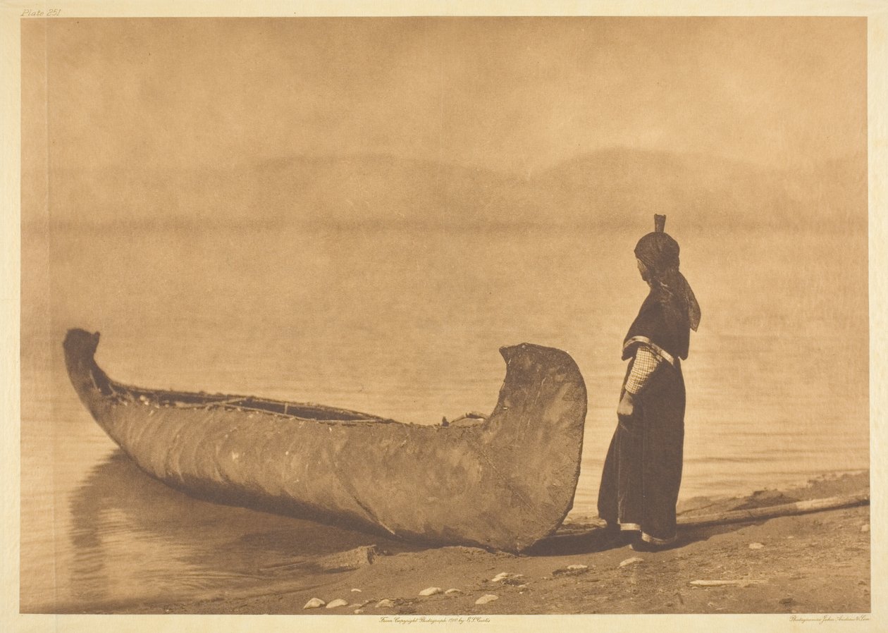 On the Shore of the Lake - Kutenai by Edward S. Curtis