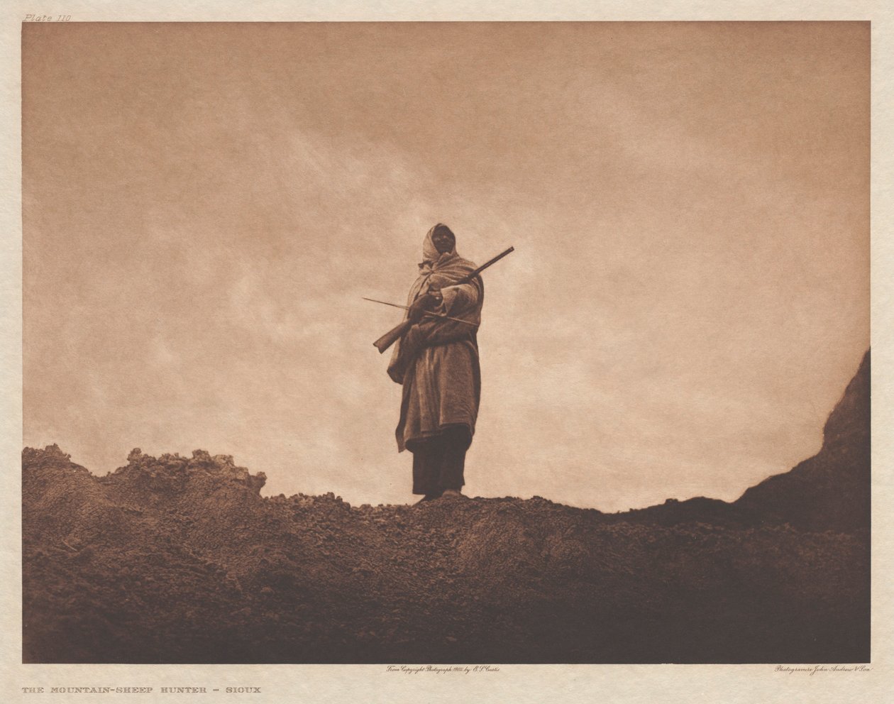 Portfolio III, Plate 110: The Mountain-Sheep Hunter by Edward S. Curtis