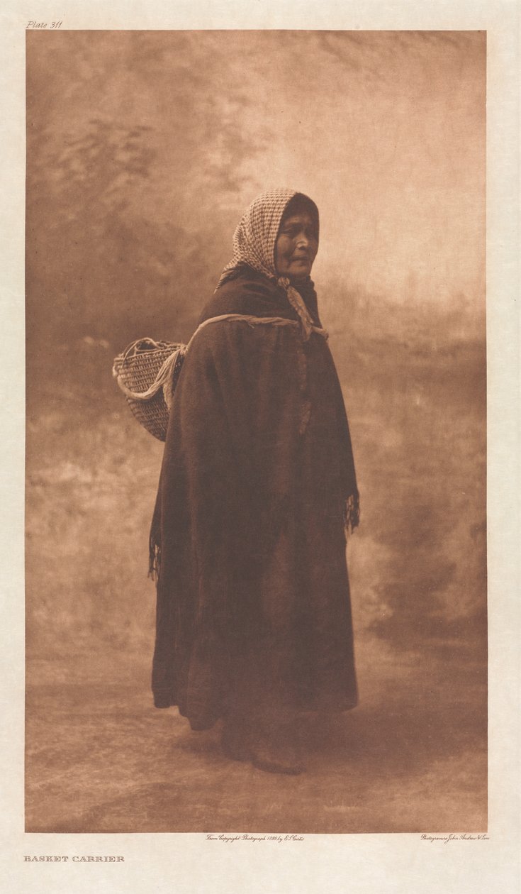 Portfolio IX, Plate 311: Basket Carrier by Edward S. Curtis