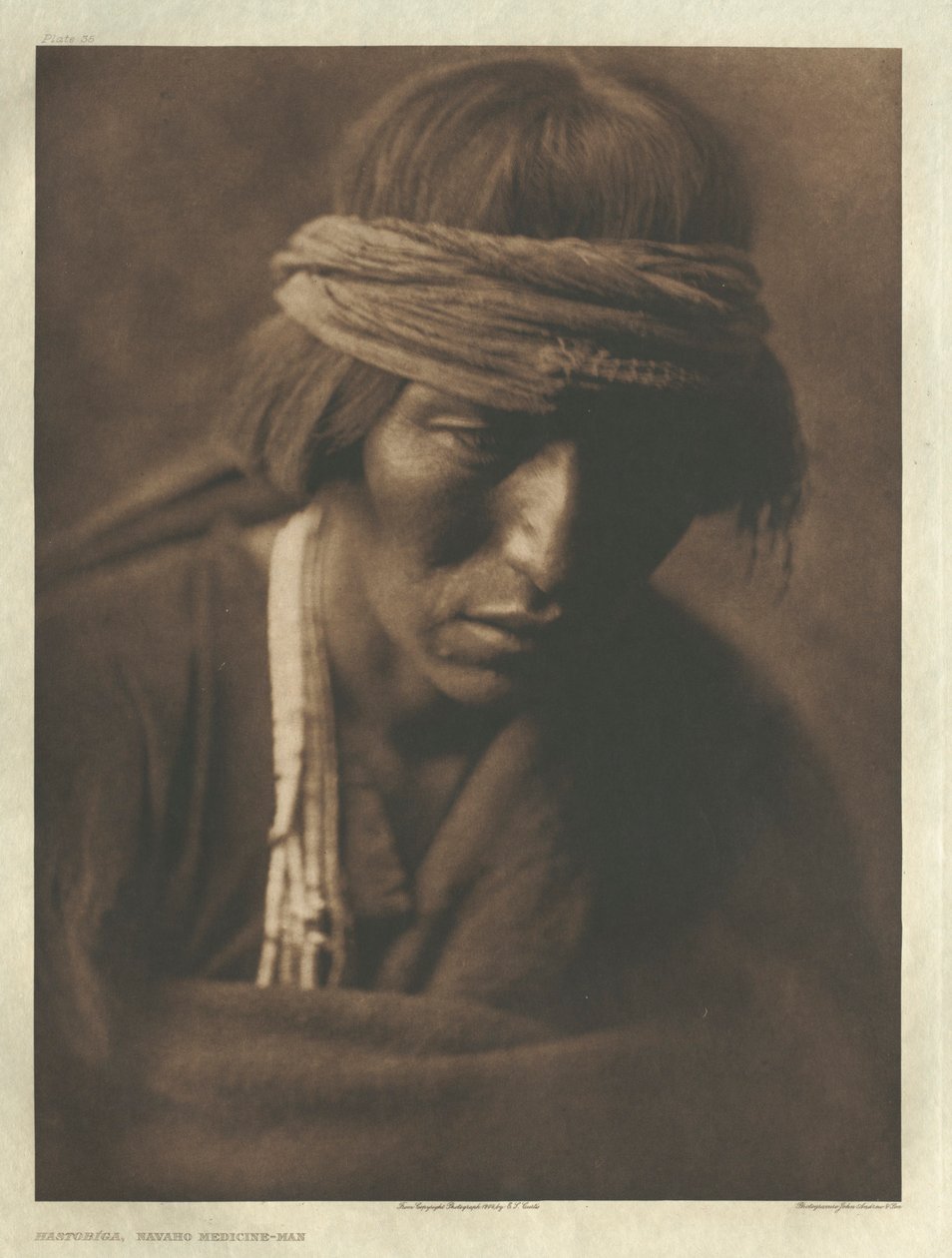 Hastobíga-Navaho Medicine-Man (Portfolio I, Plate 35) by Edward S. Curtis