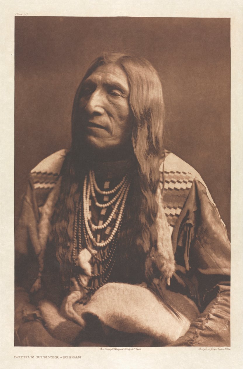 Portfolio VI, Plate 191: Double Runner--Piegan by Edward S. Curtis