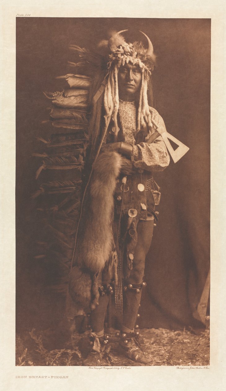 Portfolio VI, Plate 206: Iron Breast - Piegan by Edward S. Curtis