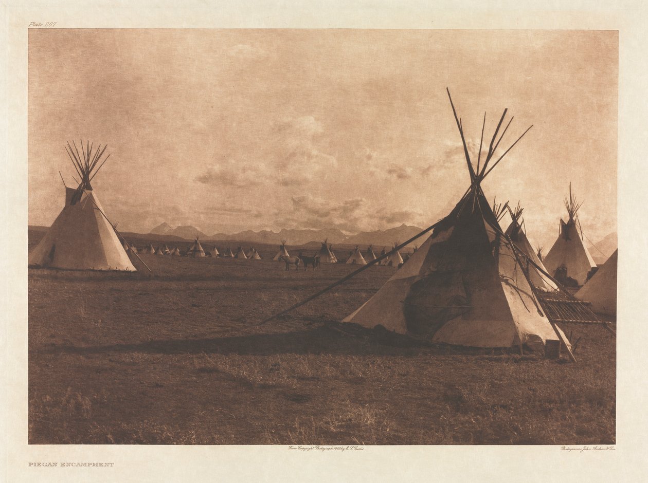 Portfolio VI, Plate 207: Piegan Encampment by Edward S. Curtis