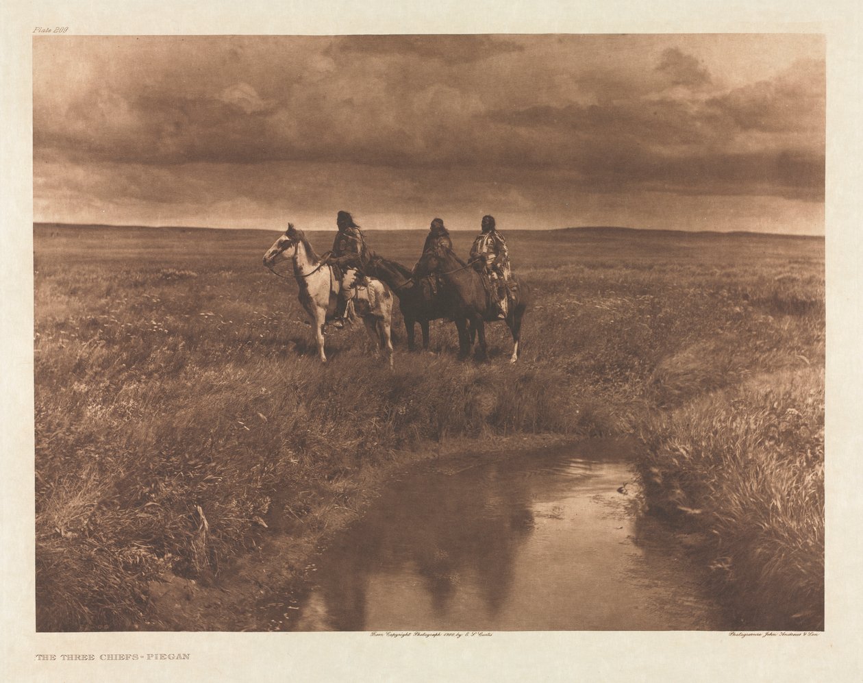 Portfolio VI, Plate 209: The Three Chiefs - Piegan by Edward S. Curtis