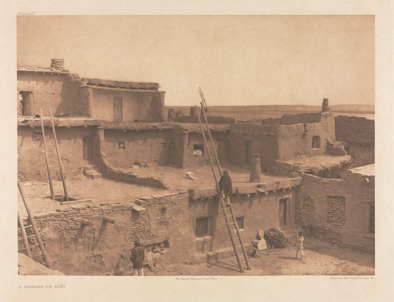 Portfolio XVII, Plate 615: A Corner of Zuñi by Edward S. Curtis