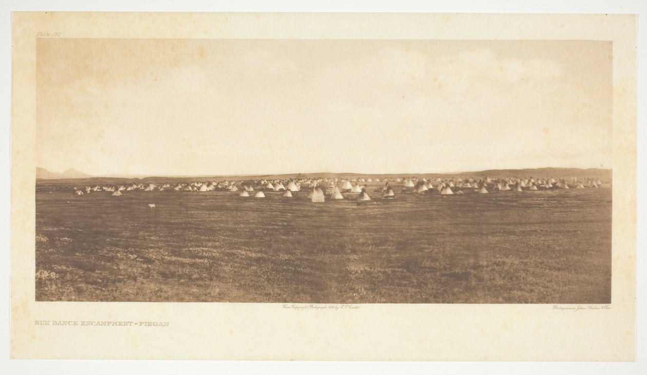 Sun Dance Encampment-Piegan by Edward S. Curtis