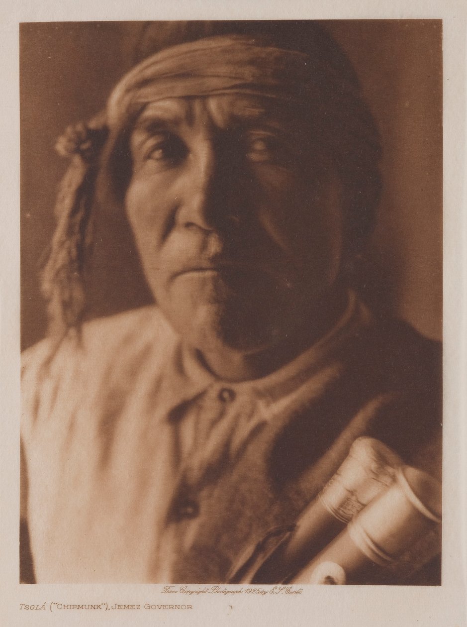 Tsola (Chipmunk), Jemez Governor by Edward S. Curtis