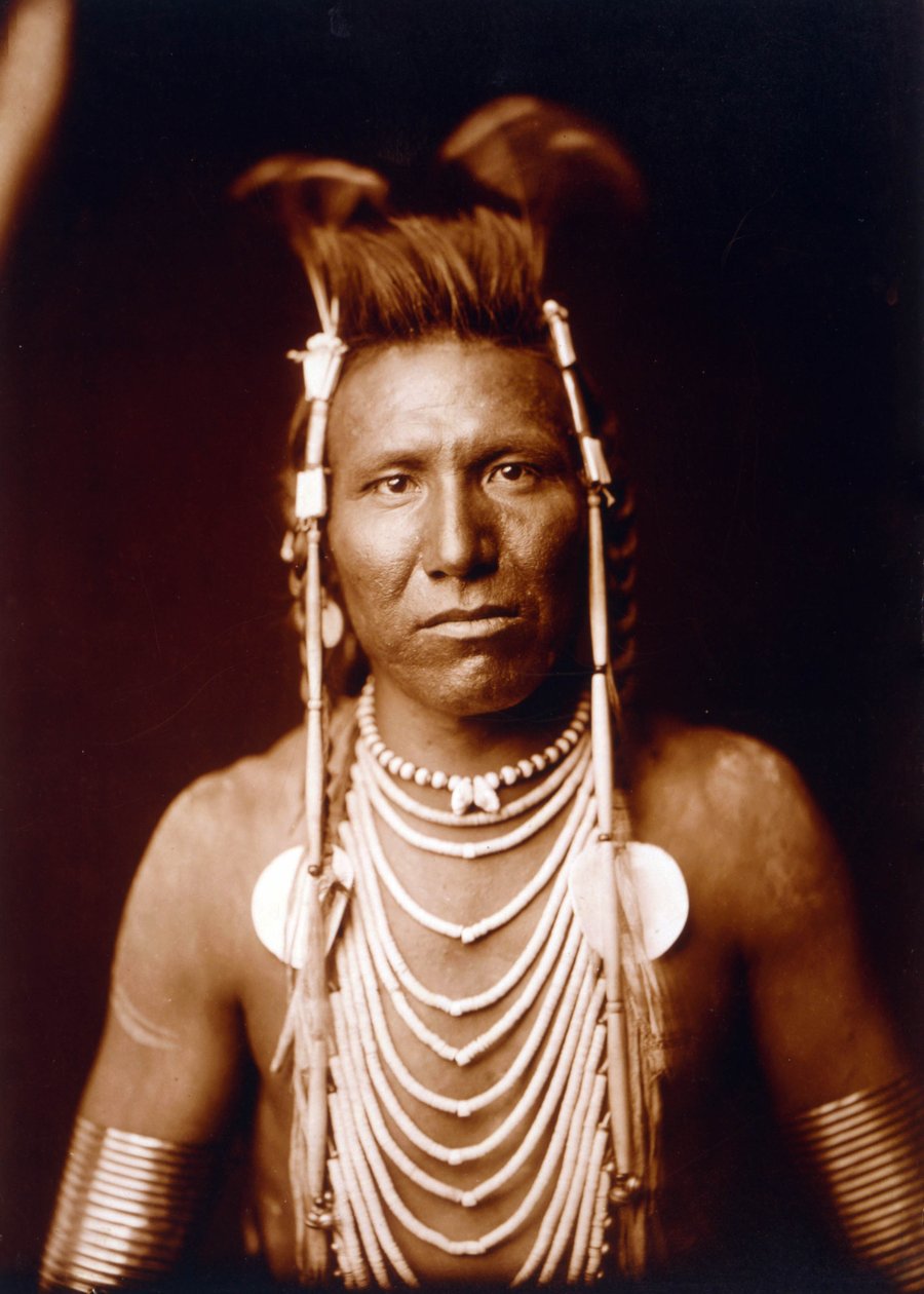 Indian brave: Ben Long Ear c. 1905, photo Edward S. Curtis by Edward Sheriff Curtis