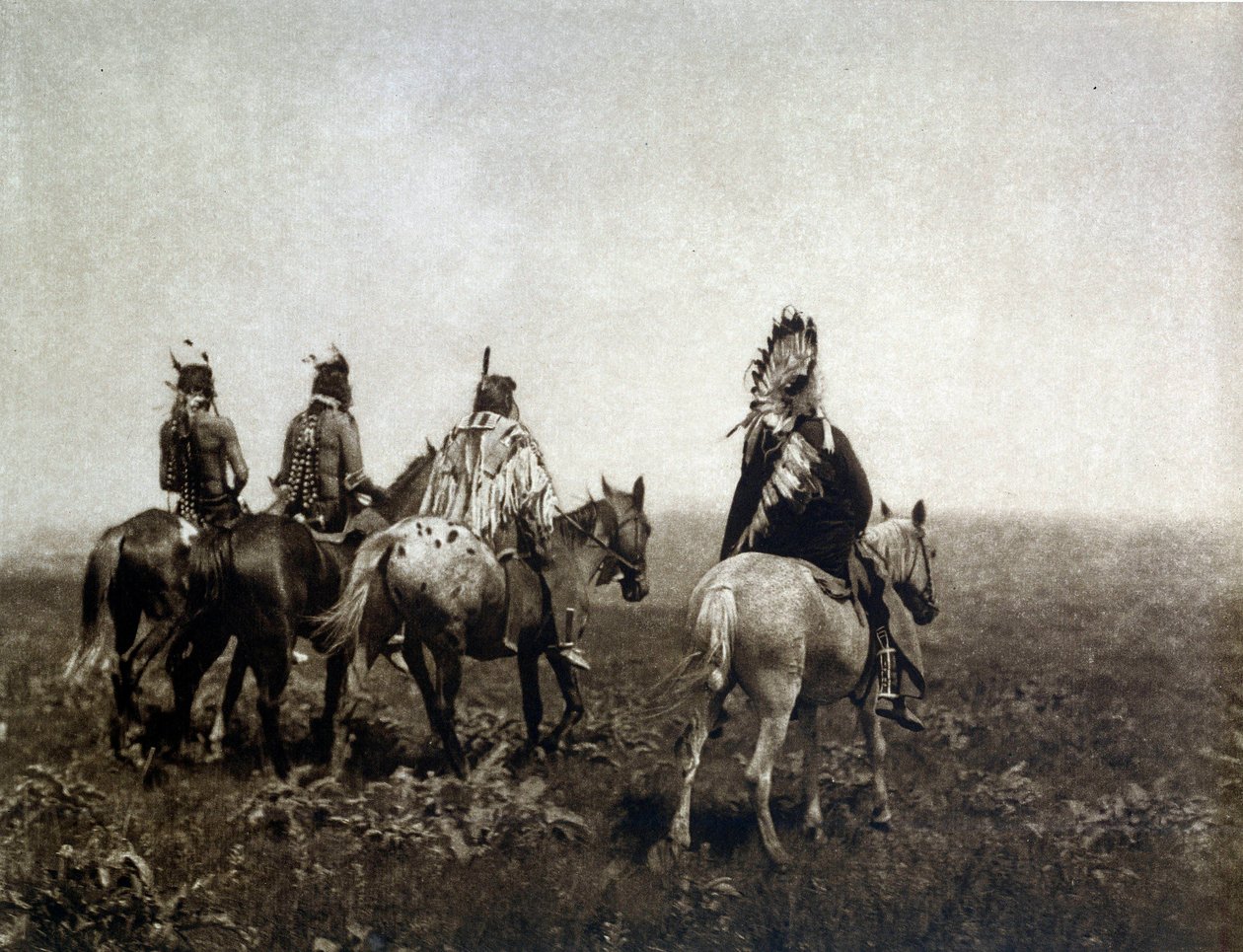 Indian Warrior (The Apsaroke) Riding in the Plain by Edward Sheriff Curtis