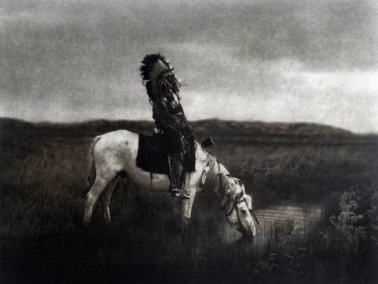 Indian Warrior Riding in the Plain by Edward Sheriff Curtis